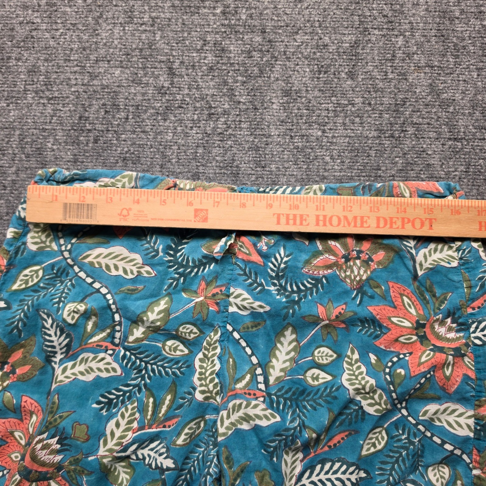 Pax Philomena Women Teal Blue Floral Block Print Lounge Pants Size S — image 4 of 7